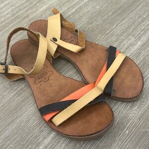 Girls’ PURO CUERO Puré Raw Leather Sandals Handmade - Size 3 (Pre-Owned)